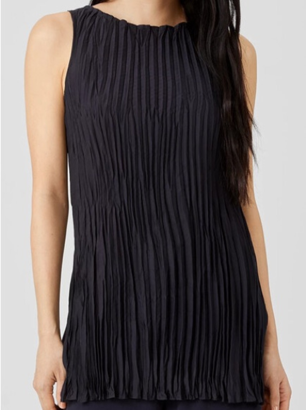 Eileen Fisher Crushed Silk Long Tank